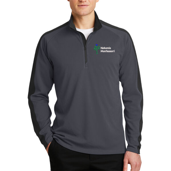Sport-Tek® Sport-Wick® Textured Colorblock 1/4-Zip Pullover - Embroidered Logo Thumbnail
