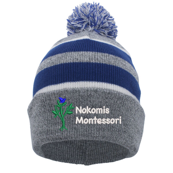 Pacific Headwear - Knit Fold Over Pom-Pom Beanie - Embroidered Logo Thumbnail