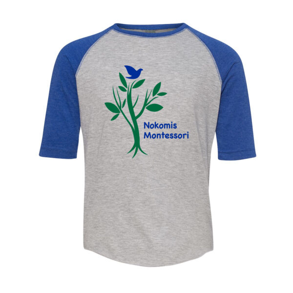 LAT - Youth Baseball Fine Jersey Three-Quarter Sleeve Tee - Printed Logo Thumbnail