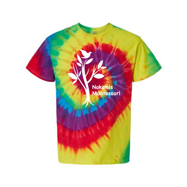 Dyenomite - Multi-Color Spiral Tie-Dyed T-Shirt - Printed Logo Thumbnail